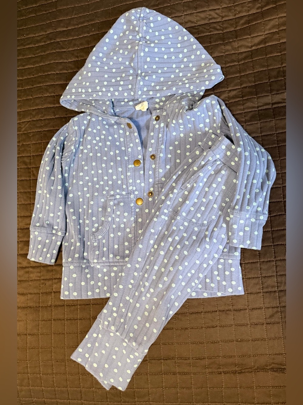 Kate Quinn | hoodie & jogger set | illusion blue dot 18-24m